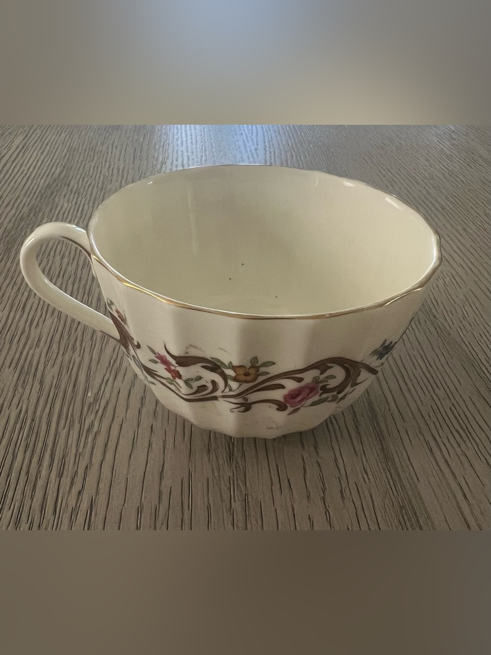 Royal Worcester Cream Teacup with Gold Trim